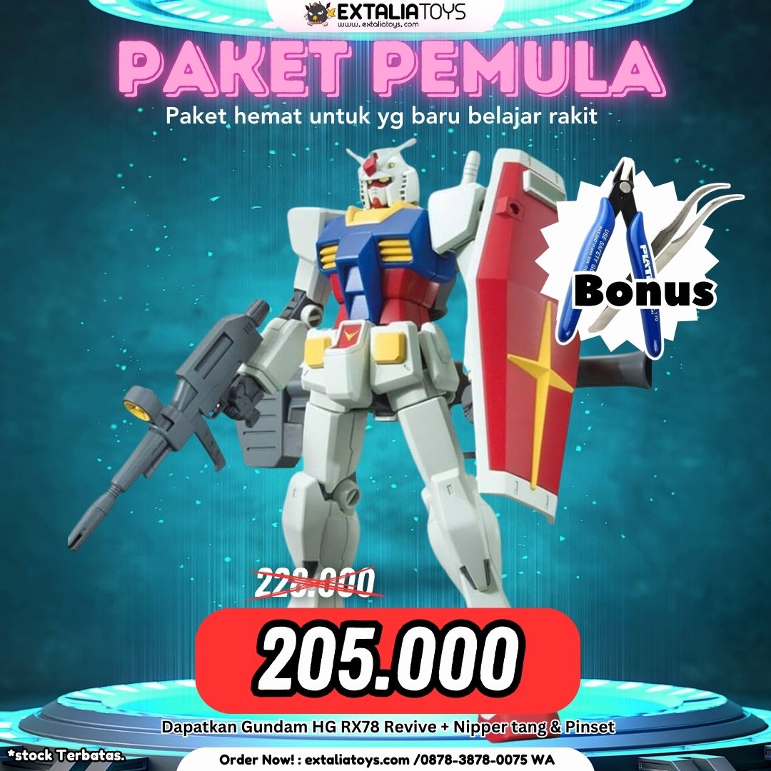 PROMO BUNDLING GUNDAM PAKET PEMULA (HGUC RX-78-2 Gundam Bonus Nipper dan Pinset)