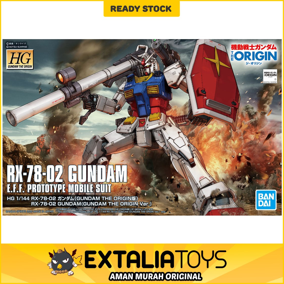 BANDAI HG 1/144 RX-78-02 GUNDAM (GUNDAM THE ORIGIN Ver.)