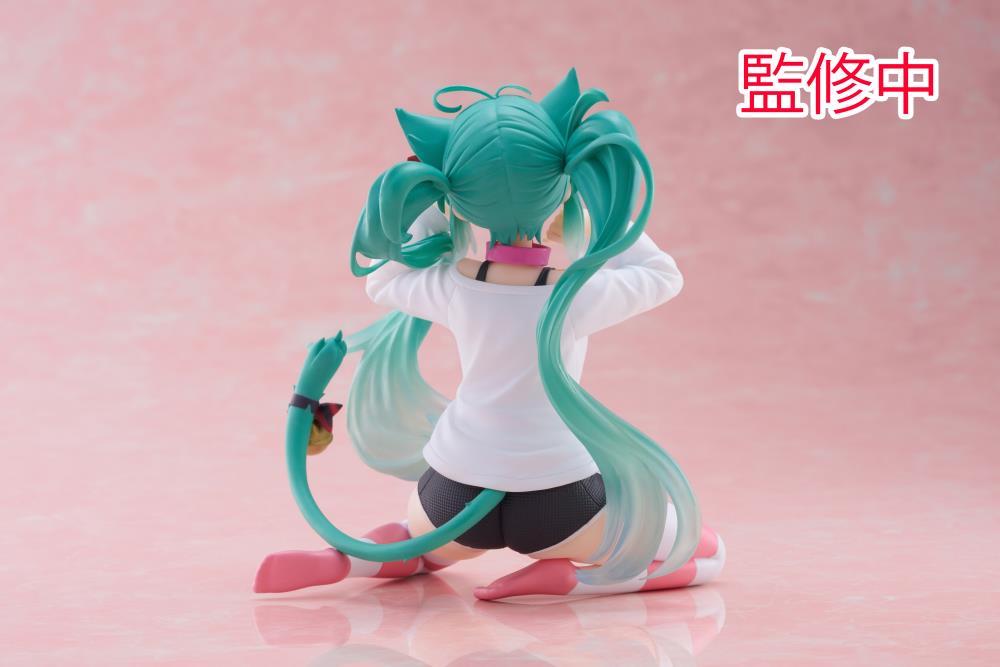 TAITO DESKTOP CUTE FIGURE HATSUNE MIKU (NEKOMIMI T-SHIRT VER.) - VOCALOID