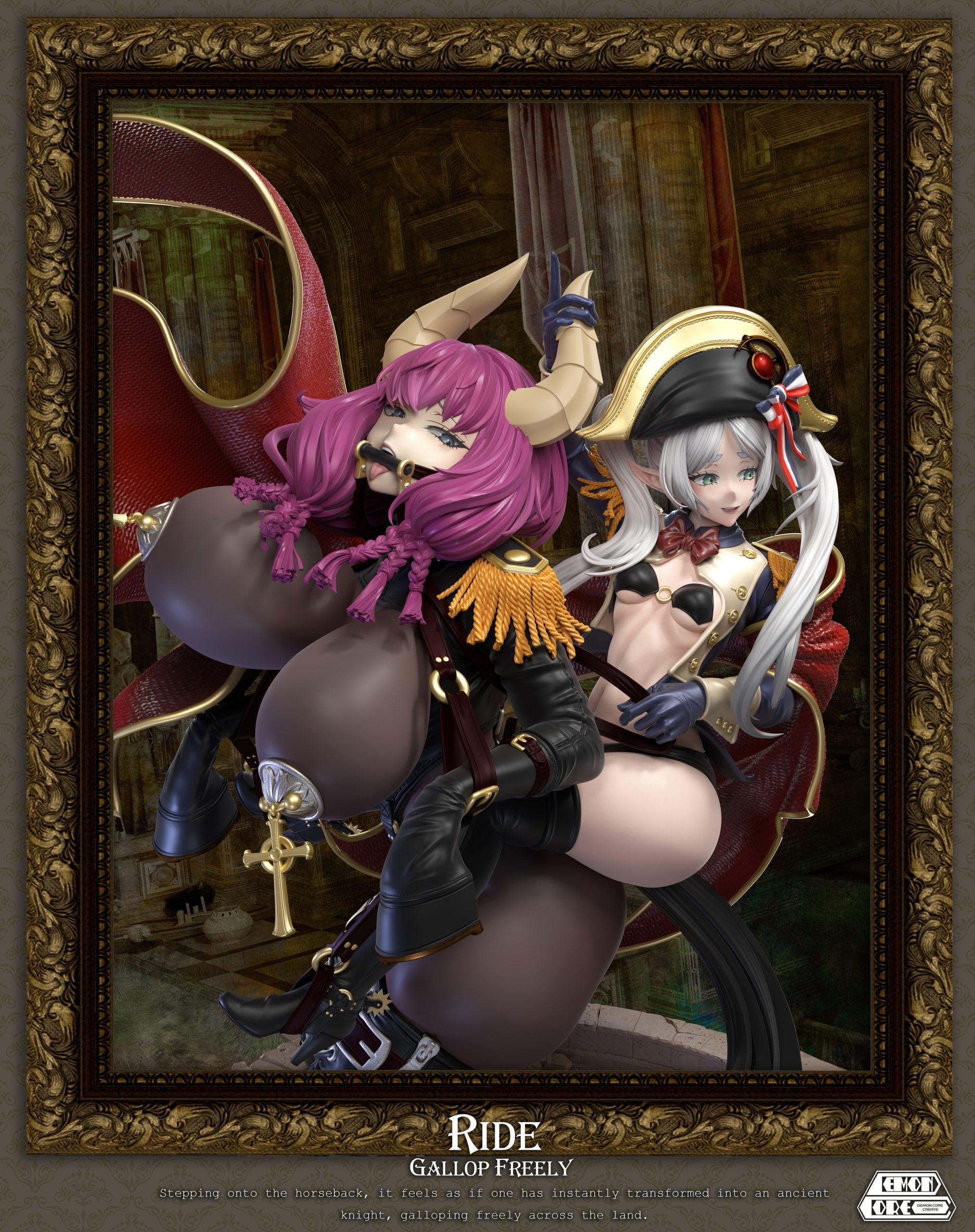 [PO] RESIN FIGURE Frieren: Beyond Journey's End Frieren & Aura cosplaying Napoleon Crossing the Alps - Demon Core Studio
