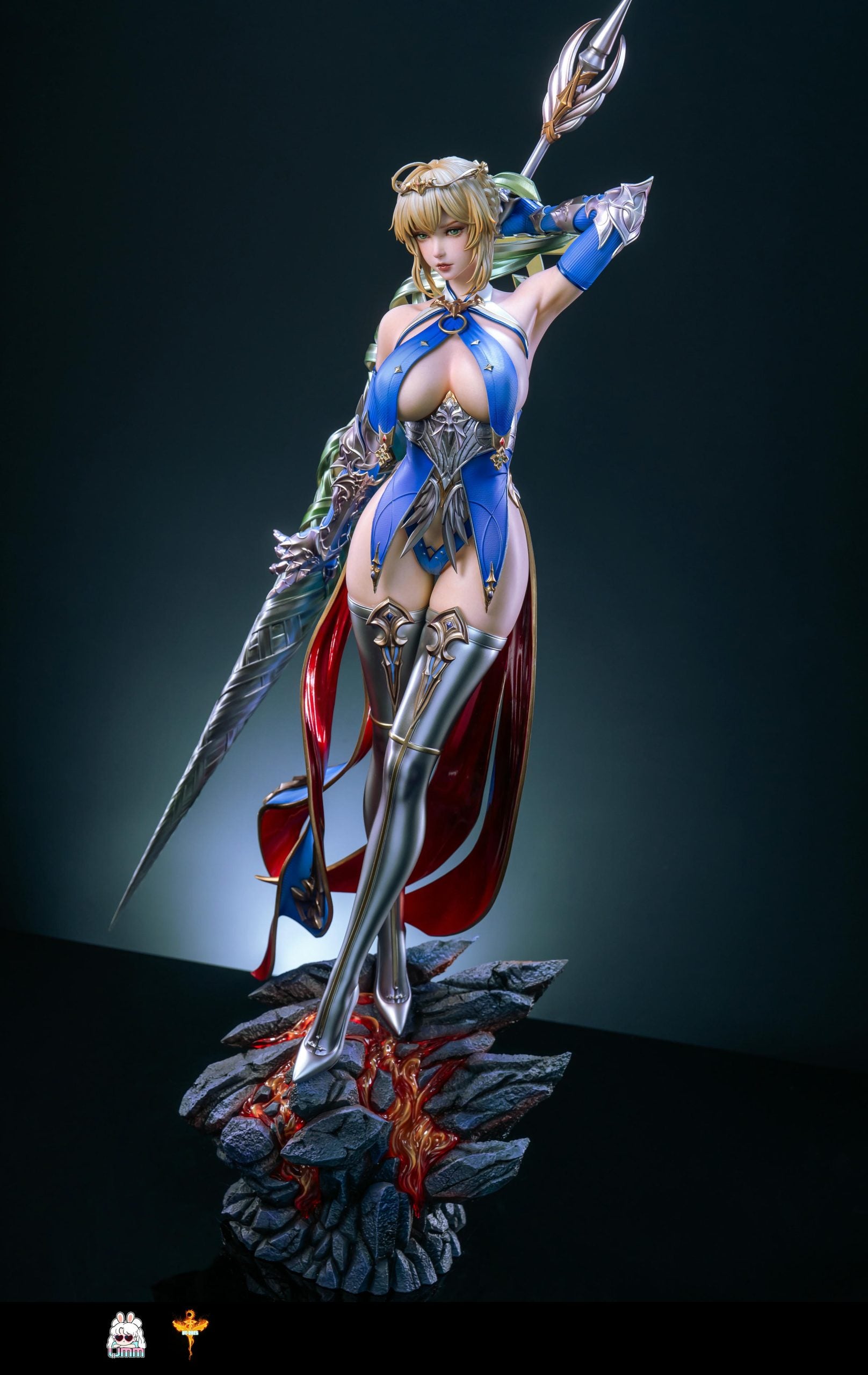 [PO] RESIN FIGRUE Fate White Lancer Resonant Black Lancer Resonant Saber Artoria Pendragon Twin Lancers Resonance - UMM STUDIO