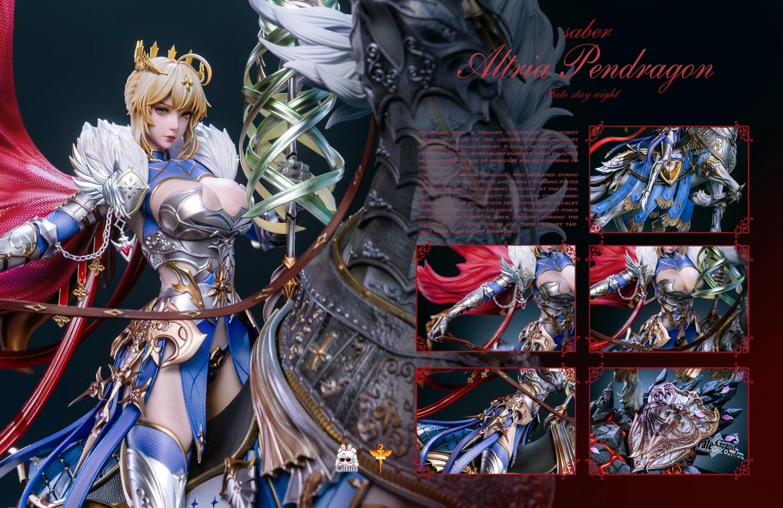 [PO] RESIN FIGRUE Fate White Lancer Resonant Black Lancer Resonant Saber Artoria Pendragon Twin Lancers Resonance - UMM STUDIO
