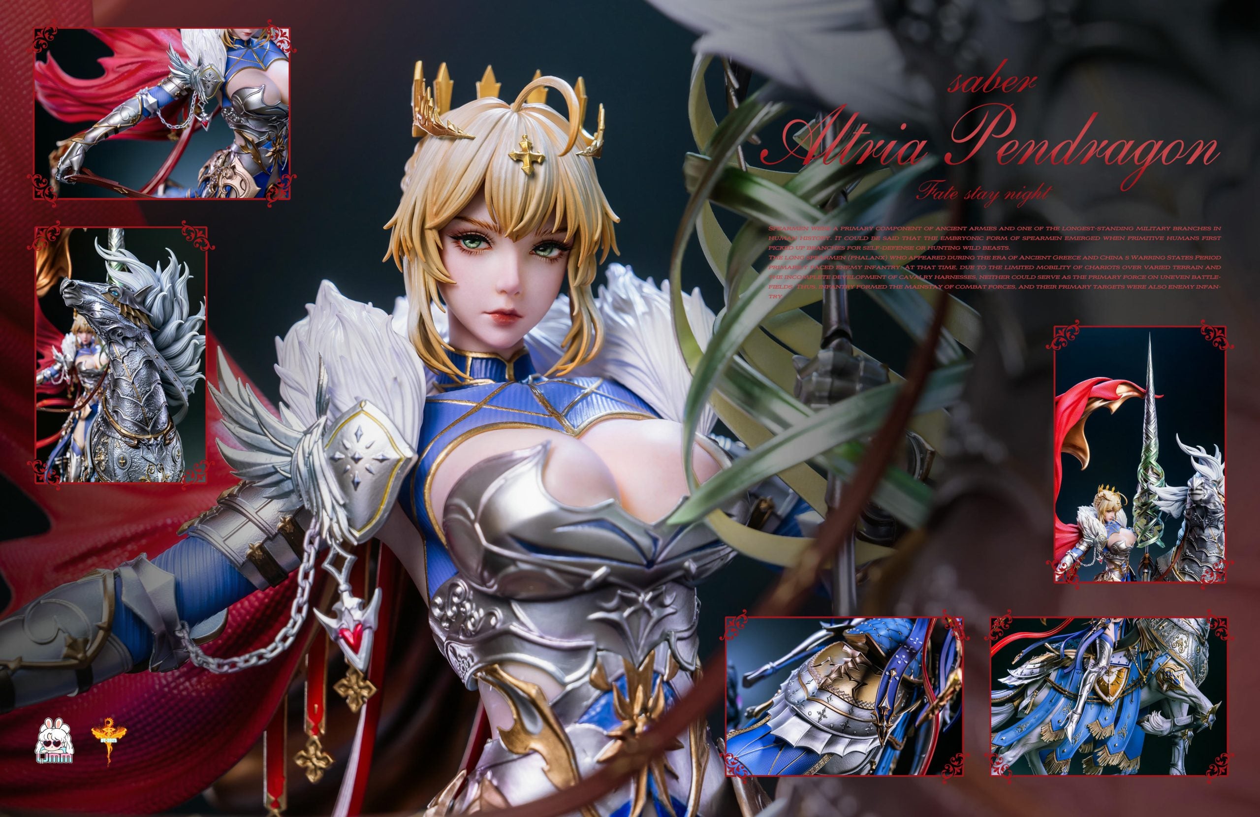 [PO] RESIN FIGRUE Fate White Lancer Resonant Black Lancer Resonant Saber Artoria Pendragon Twin Lancers Resonance - UMM STUDIO