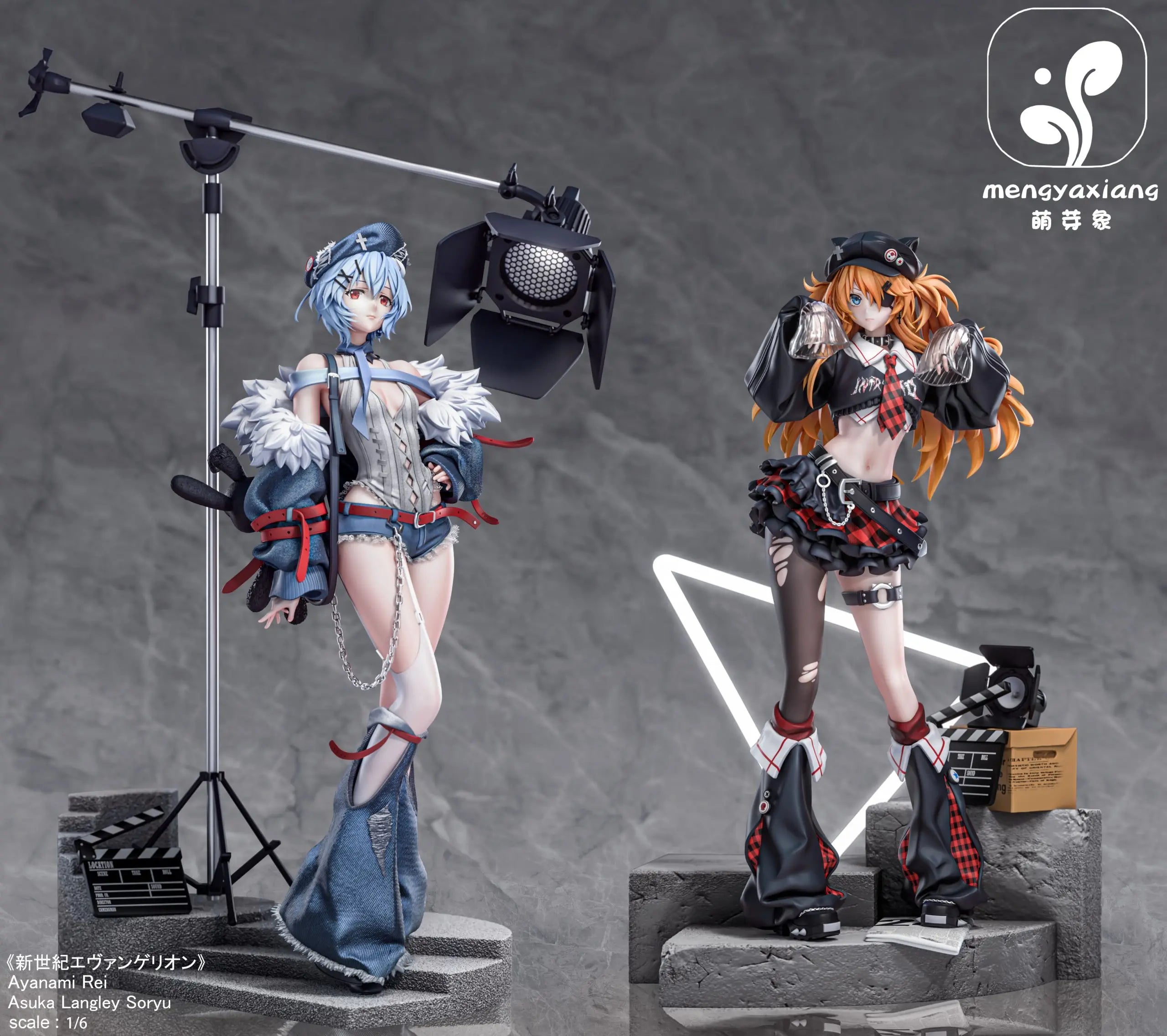 [PO] RESIN FIGURE Neon Genesis Evangelion Soryu Asuka Langley & Ayanami Rei - Meng Ya Xiang Studio