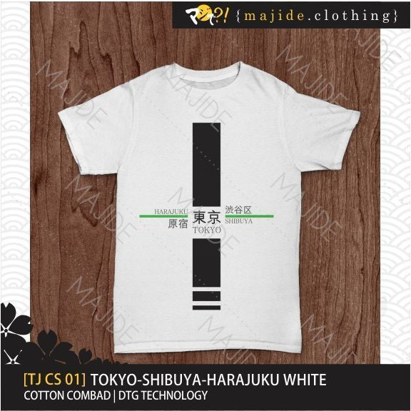 [TJ CS 01] MAJIDE TOKYO-SHIBUYA-HARAJUKU WHITE MAJIDE CLOTHING KAOS T-SHIRT