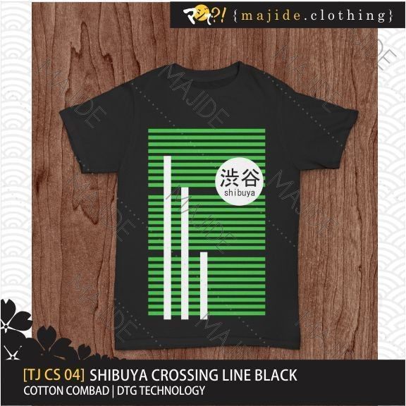 [TJ CS 04] MAJIDE SHIBUYA CROSSING LINE BLACK MAJIDE CLOTHING KAOS T-SHIRT