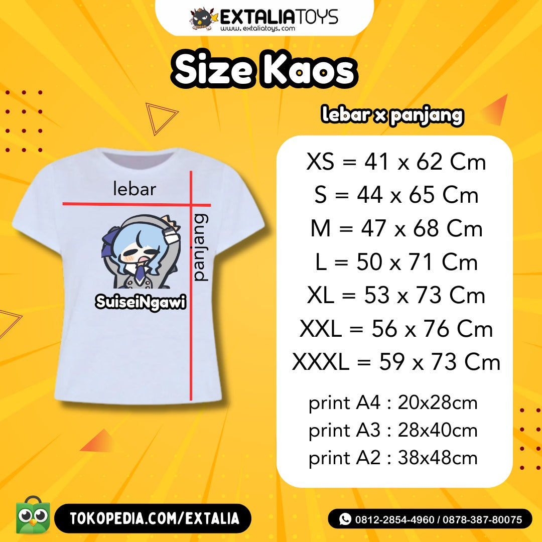 CUSTOM ORDER KAOS / T-SHIRT ( XS - XL )