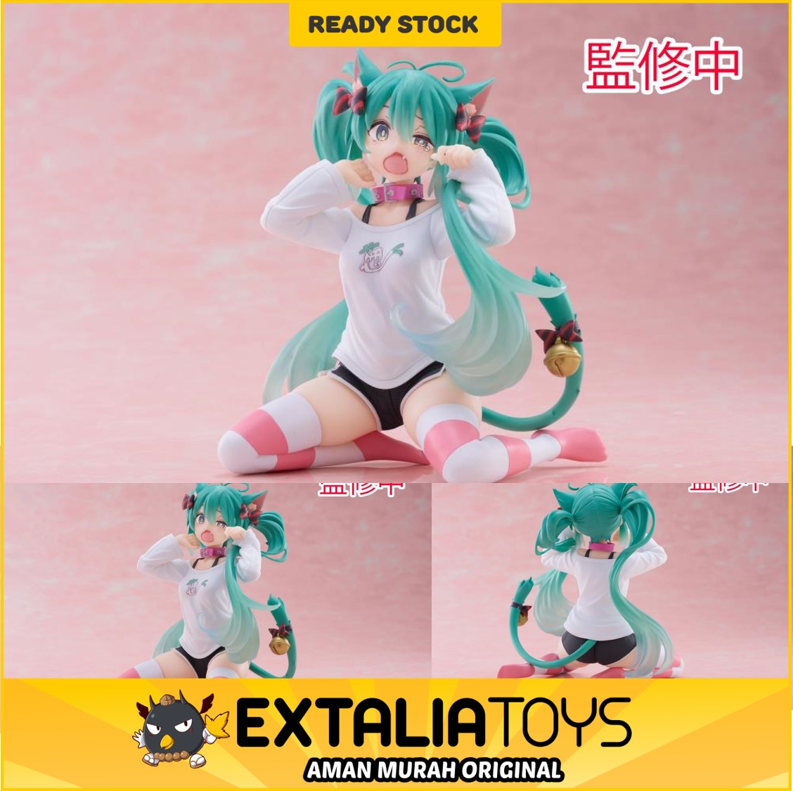 TAITO DESKTOP CUTE FIGURE HATSUNE MIKU (NEKOMIMI T-SHIRT VER.) - VOCALOID