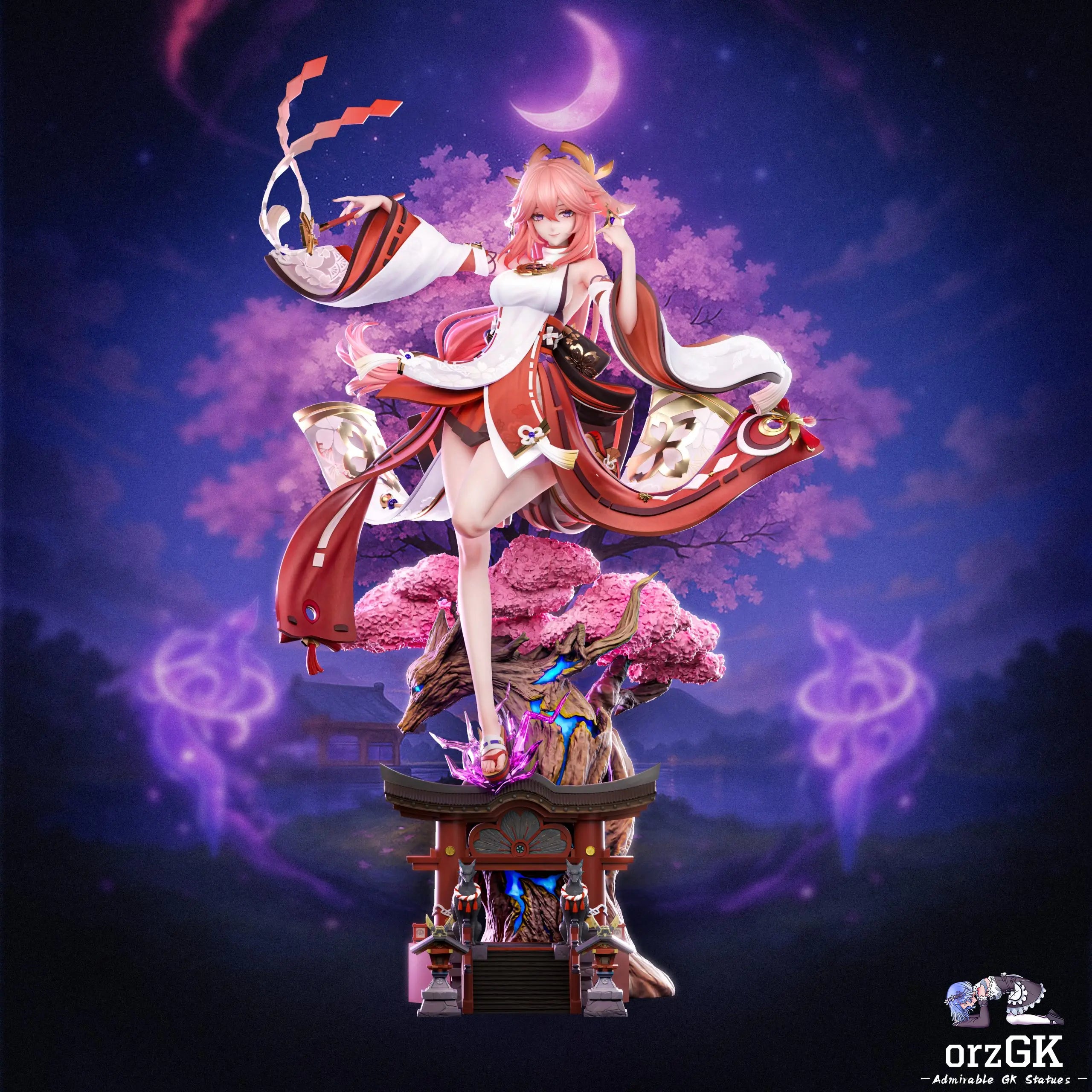 [POO] RESIN FIGURE Hakimi Studio - Raiden Shogun X Yae Miko Genshin Impact (Reguler / Wedding edition)