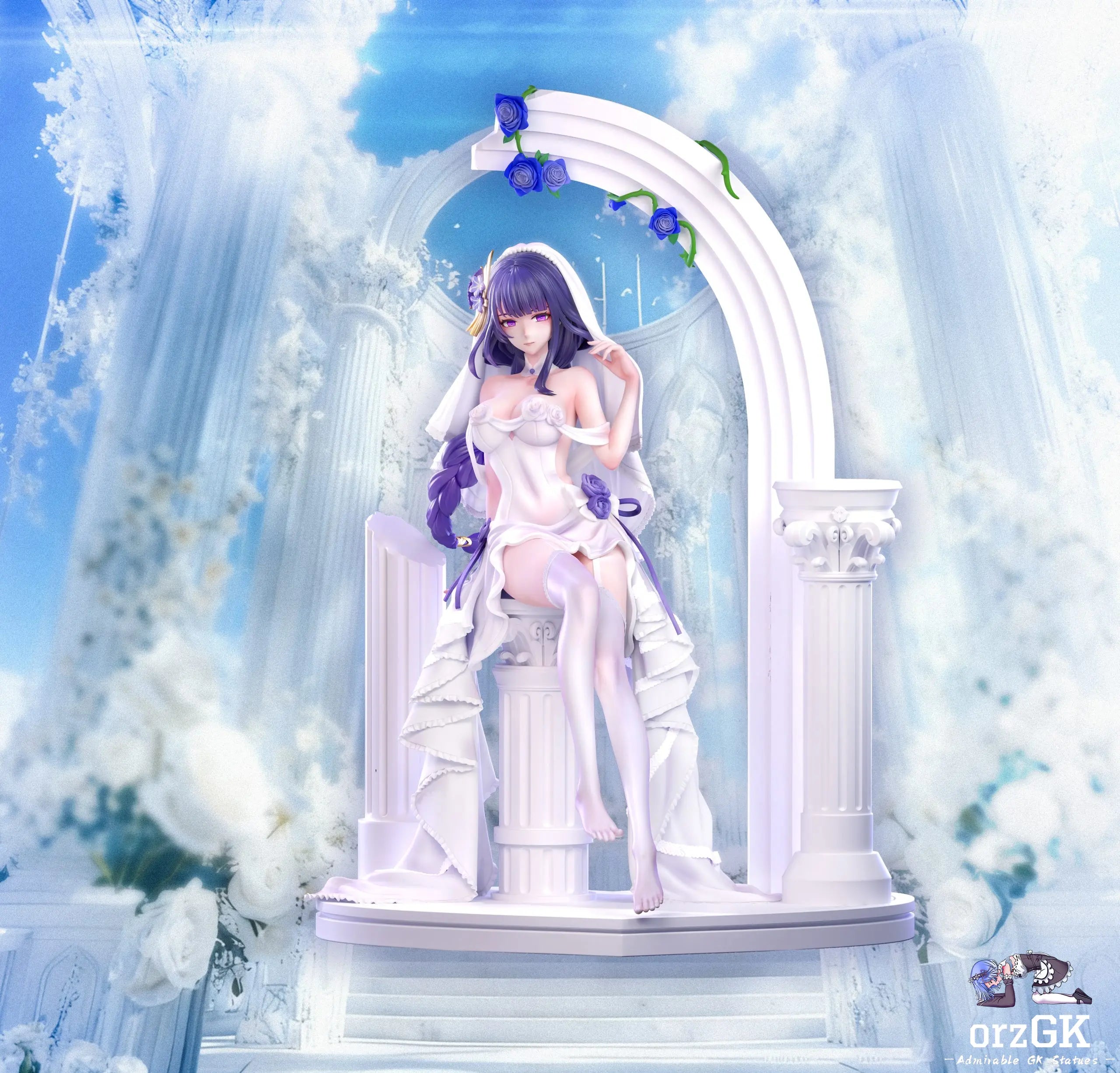 [POO] RESIN FIGURE Hakimi Studio - Raiden Shogun X Yae Miko Genshin Impact (Reguler / Wedding edition)